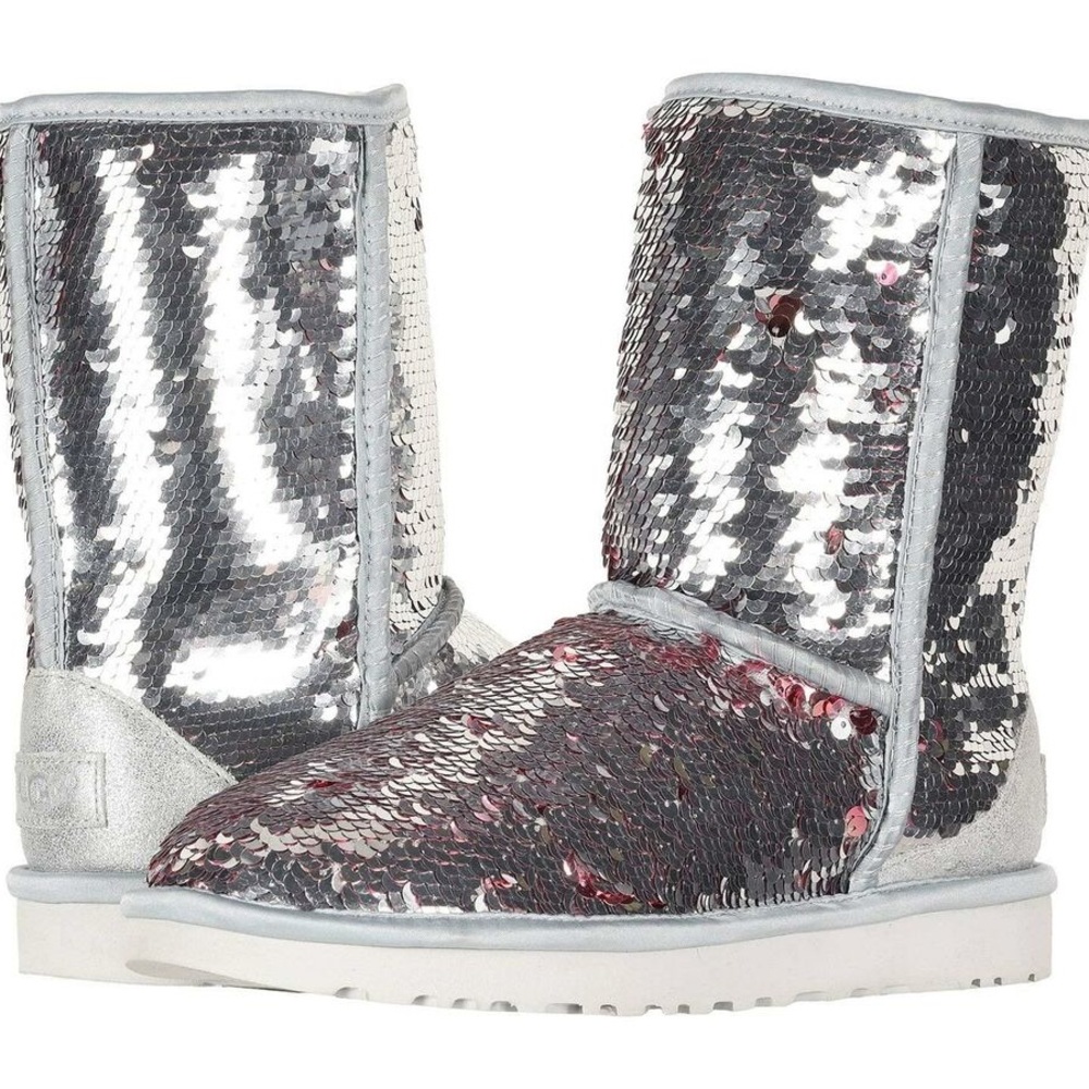 Women’s UGG Pink & Silver Sequin Boots — size 6